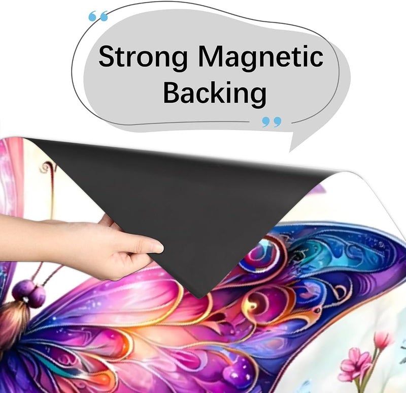 cfpolar Dishwasher Magnet Cover Butterfly Color Flowers Reusable Magnetic Door Cover Panel Decal Dishwasher Magnets Decorative Covers Refrigerator Kitchen Appliance Decor Front Dishwashers Covers 23" x 26" - Image 4