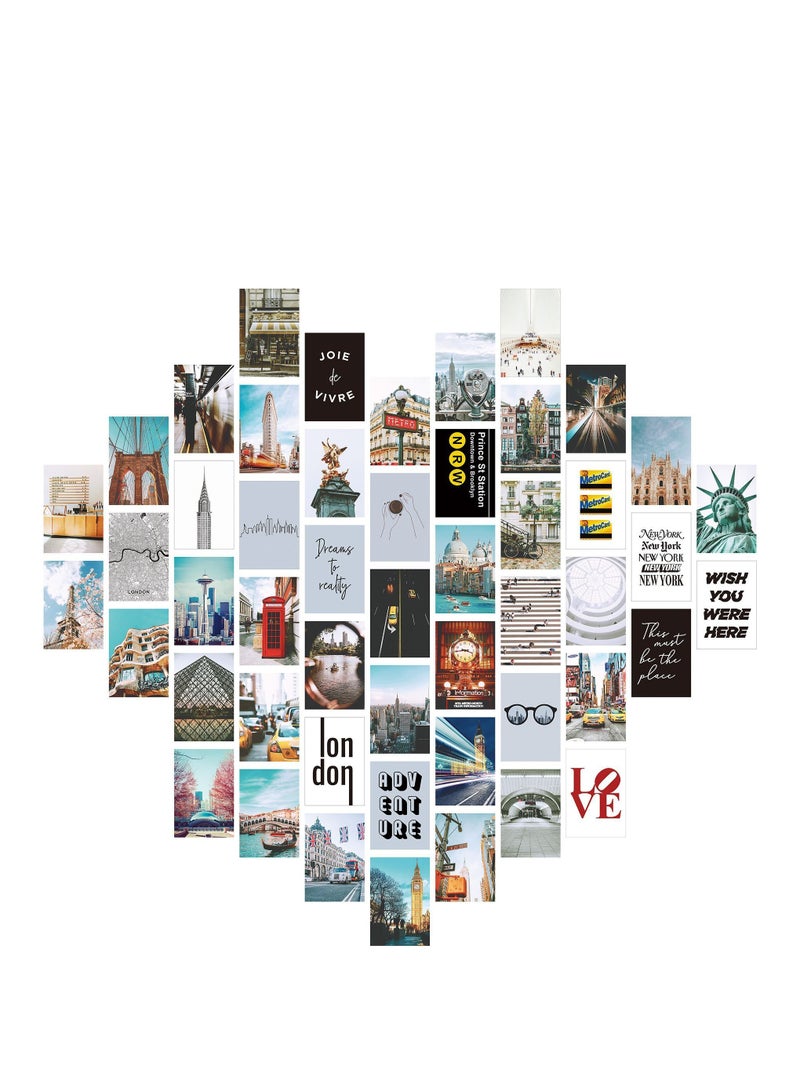 Y&D Minimalist Wall Art for Room Decor Aesthetic, 50Pcs Blush Collage Kit Aesthetic Pictures, Danish Pastel Decor, Preppy Bedroom Teen Girls Trendy Stuff