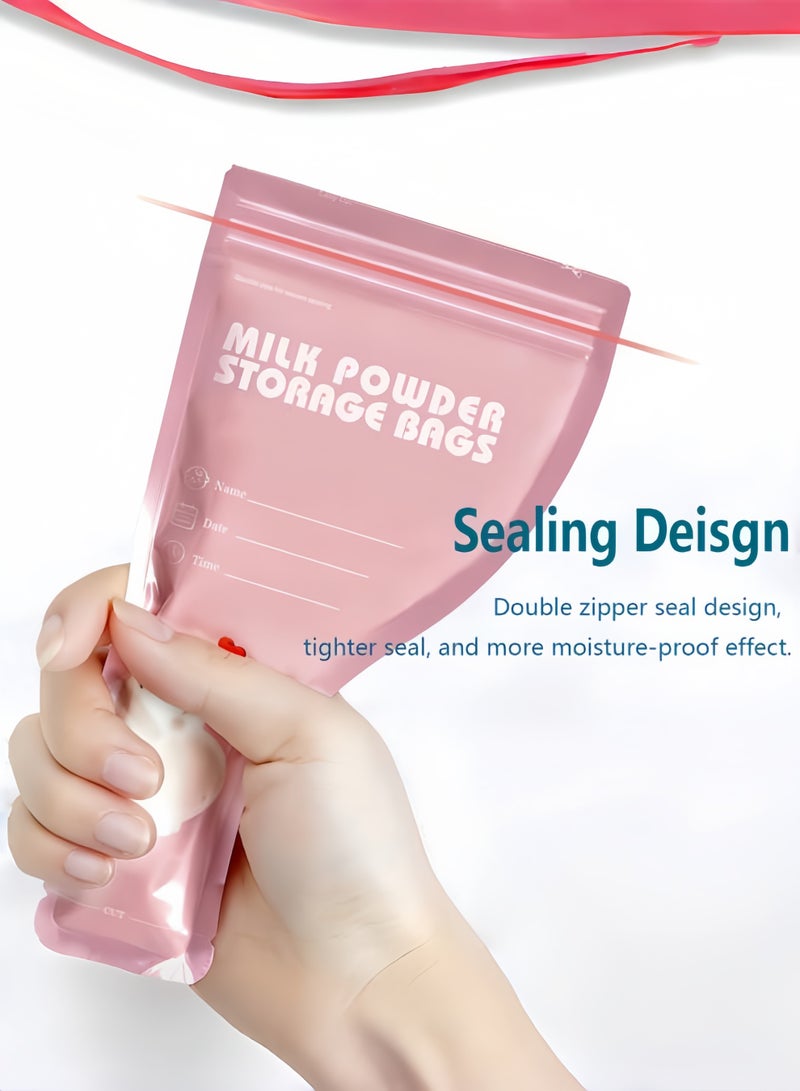 30 قطعة أكياس تخزين أغذية الأطفال موزع حليب مجفف أكياس تغذية أطفال محمولة يمكن التخلص منها حاوية حليب صناعي 300 مل/50 جم خالية من مادة BPA سعة للأطفال الصغار رعاية الآباء - Image 2