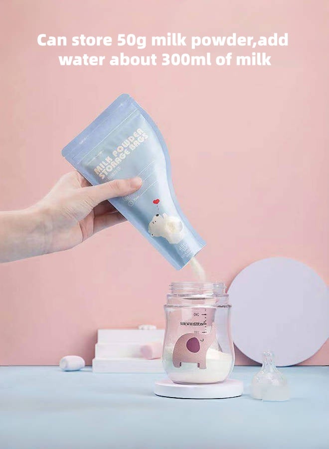 30 قطعة أكياس تخزين أغذية الأطفال موزع حليب مجفف أكياس تغذية أطفال محمولة يمكن التخلص منها حاوية حليب صناعي 300 مل/50 جم خالية من مادة BPA سعة للأطفال الصغار رعاية الآباء - Image 3