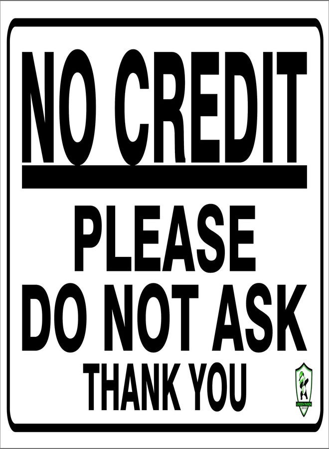 Green Panda No Credit Sign Board | | No Credit Signage| No Credit Board |No Credit Stickers by Green Panda (No Credit 2) - Image 1
