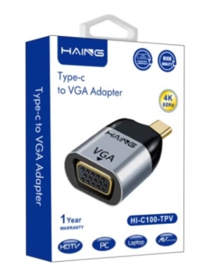 Haing Type-C To Cable Converter USB-C To VGA Adapter HI-C100-TPV - Image 1