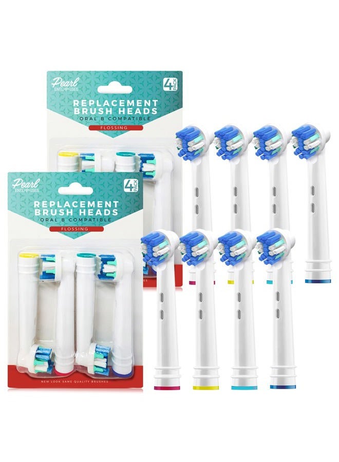 Pearl Enterprises Replacement Brush Heads Compatible With Oral B Braun Electric Toothbrush- 16 Pk of Generic Assorted Brushes For Oralb- 8 Cross & 8 Floss- Fits Oral-b Pro 1000, Vitality, Triumph, Kids + More! - Image 4