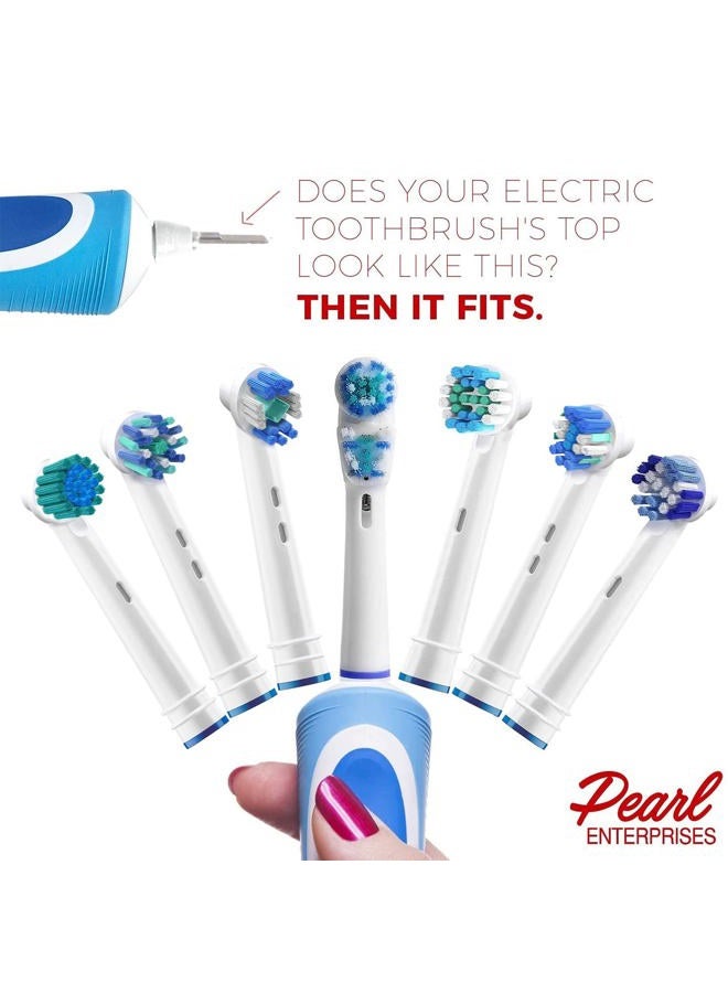 Pearl Enterprises Replacement Brush Heads Compatible With Oral B Braun Electric Toothbrush- 16 Pk of Generic Assorted Brushes For Oralb- 8 Cross & 8 Floss- Fits Oral-b Pro 1000, Vitality, Triumph, Kids + More! - Image 5