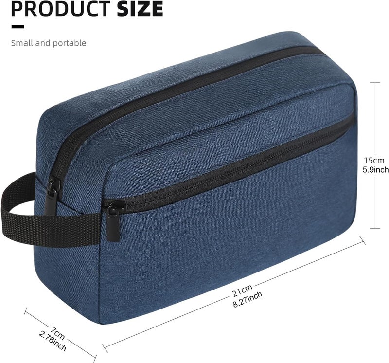 حقيبة إيكرامسي للسفر ( Travel Toiletry Bag)، حقيبة لوازم النظافة للنساء والرجال، مزودة بحامل، لوازم تجميل، إكسسوارات سفر للنساء والرجال، لون أزرق بحري، مقاسات: 8.27 بوصة × 5.9 بوصة × 2.76 بوصة، تصميم عصري - Image 2