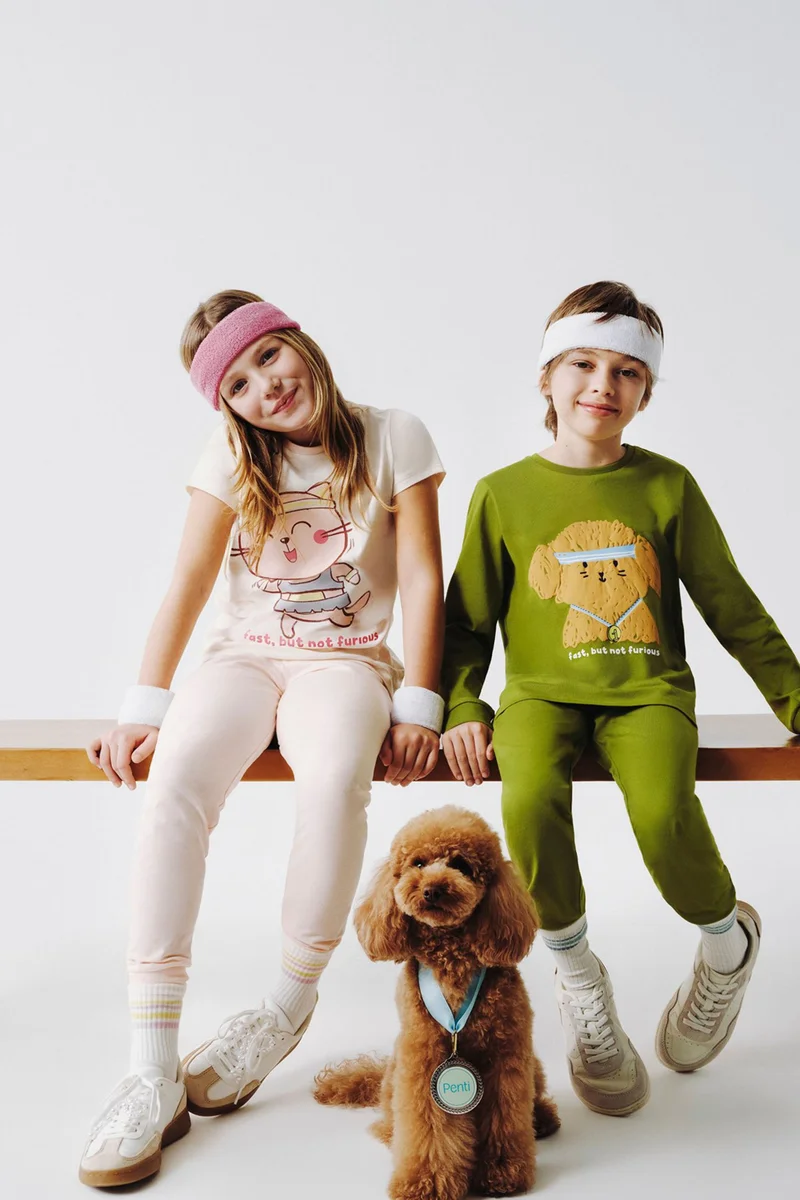 Penti PENTI Girls' Fast Cat Short Sleeve Pajama Set