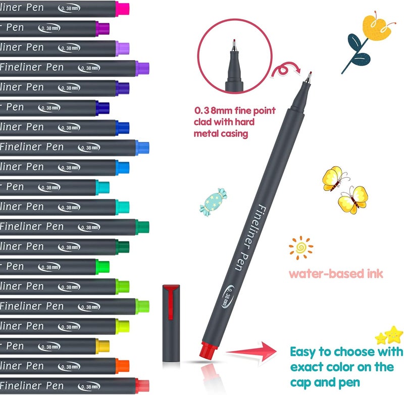 Vanstek 72 Colors Journal Planner Colored Pens, Fineliner Pens for Journaling, Writing Coloring Drawing, Note Taking, Calendar, Planner, Art Office School Gift Supplies - Image 3