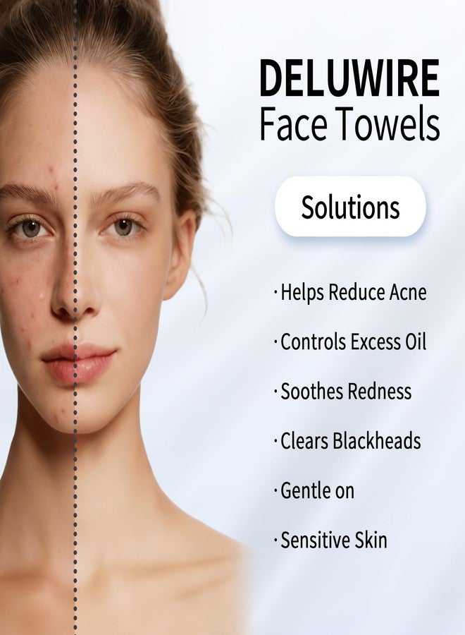 Deluwire Disposable Face Towels XL 10"×12", 50 Count Ultra Soft Thick Biodegradable Facial Towels, Plant Fiber Dry Wipes for Sensitive Skin, Makeup Remover & Face Cleansing, Skin Friendly Washcloths for Travel - Image 3
