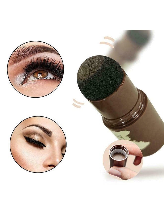 Tyemp Eyebrow Stamp Shaping Kit, One Step Brow Stamp Stencil Kit Waterproof Eye Brow Stamp Makeup Tools Eyebrow Definer with 6 Reusable Eyebrow Stencils (Grey Black)  - Image 2