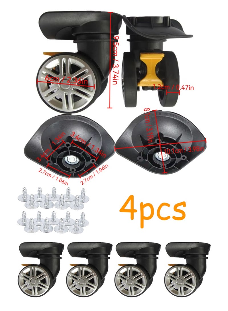 4 عجلات أمتعة، ملحقات عجلات الأمتعة، سهلة التركيب، مناسبة للأمتعة - Image 1