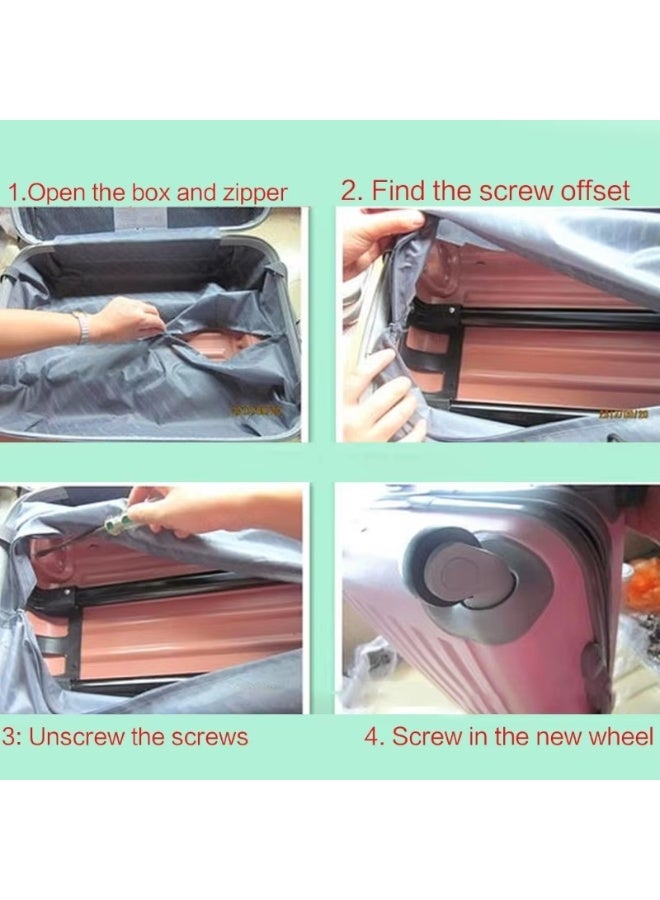 4 عجلات أمتعة، ملحقات عجلات الأمتعة، سهلة التركيب، مناسبة للأمتعة - Image 4