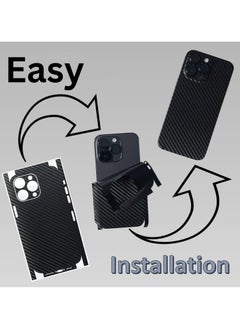 SARAOONT iPhone11 1 Piece Carbon Fiber Skin Wrap and 2 Piece 10H Screen Protectors  - Image 4