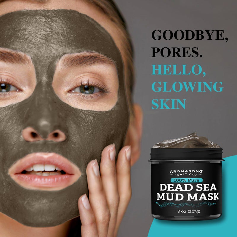 Aromasong 100% Pure Dead Sea Mud Mask for Face and Body - Spa Quality Pore Minimizer for Face & Oily Skin, Cleansing Natural Skin Care for Women and Men - 8 oz - Image 3