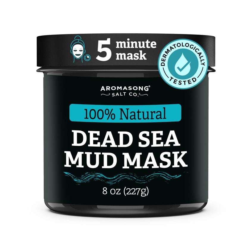 Aromasong 100% Pure Dead Sea Mud Mask for Face and Body - Spa Quality Pore Minimizer for Face & Oily Skin, Cleansing Natural Skin Care for Women and Men - 8 oz - Image 1