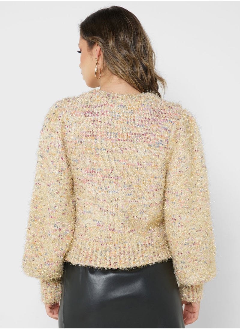 ONLY - Crew Neck Shimmer Sweater - Image 1