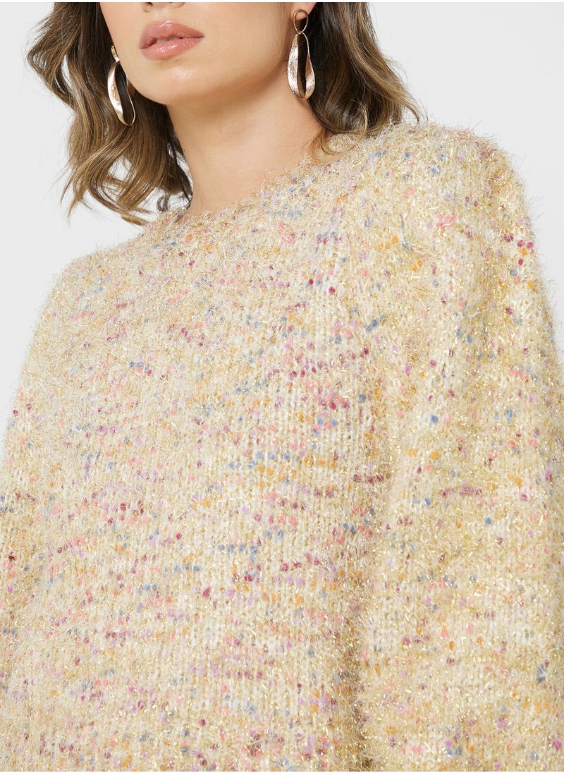 ONLY - Crew Neck Shimmer Sweater - Image 1