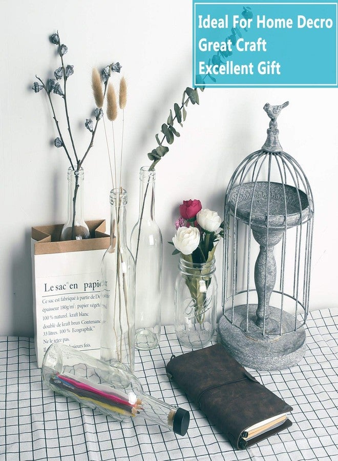 إنتشنج زجاجات Encheng سعة 12 أونصة مع أغطية من الفلين، زجاجات تخمير النبيذ المنزلي مع أغطية وكبسولات قابلة للانكماش، زجاجة شفافة لصنع النبيذ الفوار والكفير والعصير والمشروبات، مانعة للتسرب، آمنة للاستخدام في أواني الطعام، عبوة من 12 زجاجة - Image 5