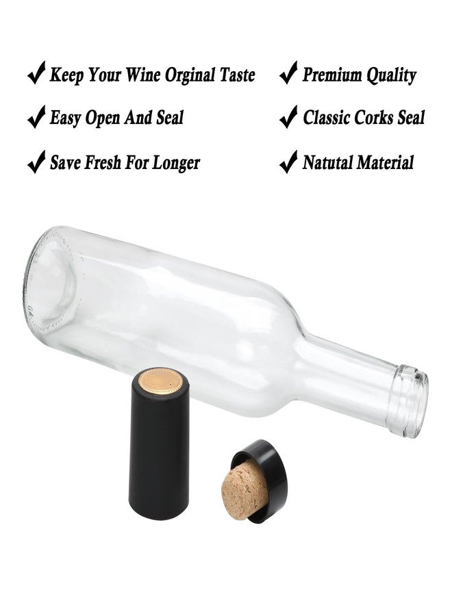 إنتشنج زجاجات Encheng سعة 12 أونصة مع أغطية من الفلين، زجاجات تخمير النبيذ المنزلي مع أغطية وكبسولات قابلة للانكماش، زجاجة شفافة لصنع النبيذ الفوار والكفير والعصير والمشروبات، مانعة للتسرب، آمنة للاستخدام في أواني الطعام، عبوة من 12 زجاجة - Image 4