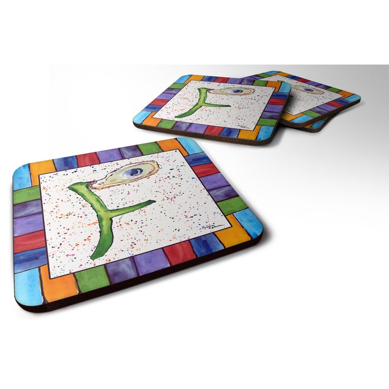 Caroline's Treasures ""Caroline's Treasures 8429-FFC Beach and Seafood Foam Coasters (Set of 4)  3.5"""" H x 3.5"""" W  Multicolor"" 