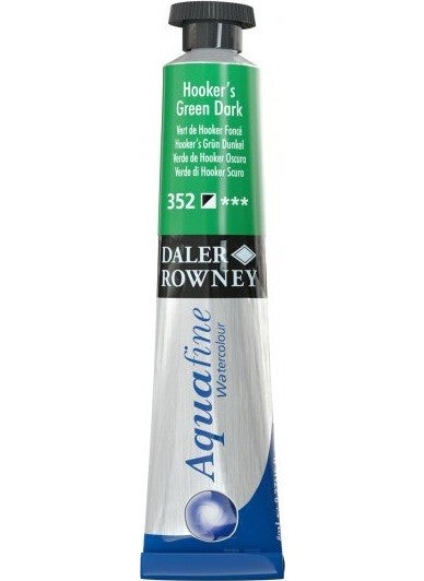 Daler Rowney - Aquafine Tube Watercolor 8 ml 352 Hooker's Green Dark - Image 1