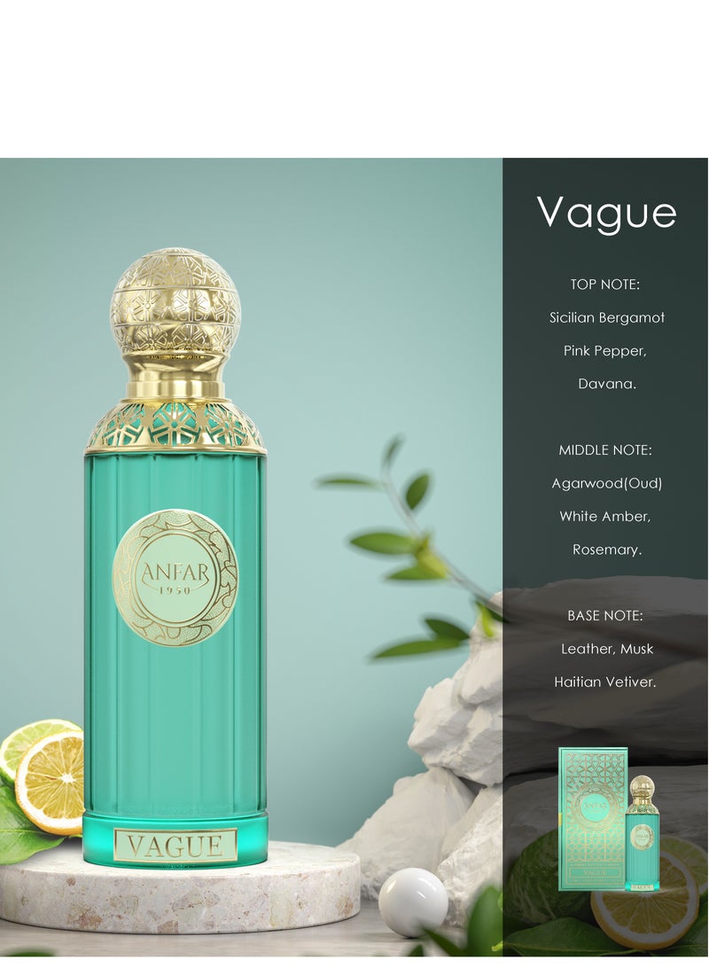ANFAR 1950 VAGUE Extrait de Parfum, Unisex Fragrance, Top Notes: Sicilian Bergamot, Pink Pepper, Davana, 100 ML,FOR MEN AND WOMEN - Image 3