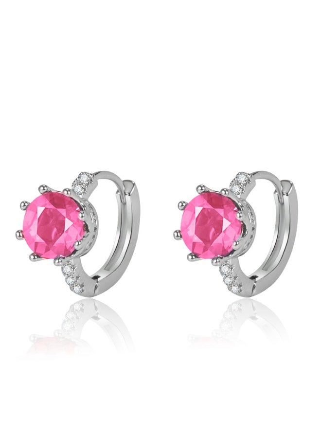 KUYING Temperament Inlaid Diamond Gemston Crystal Earrings With Hooks And Studs 