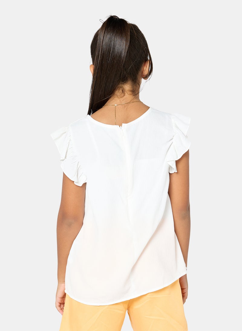 Panco Girls VINTAGE Ruffled Sleeve Blouse - Image 2