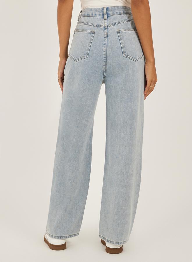 ستايلي جينز مستقيم مطرز باهت - Image 4