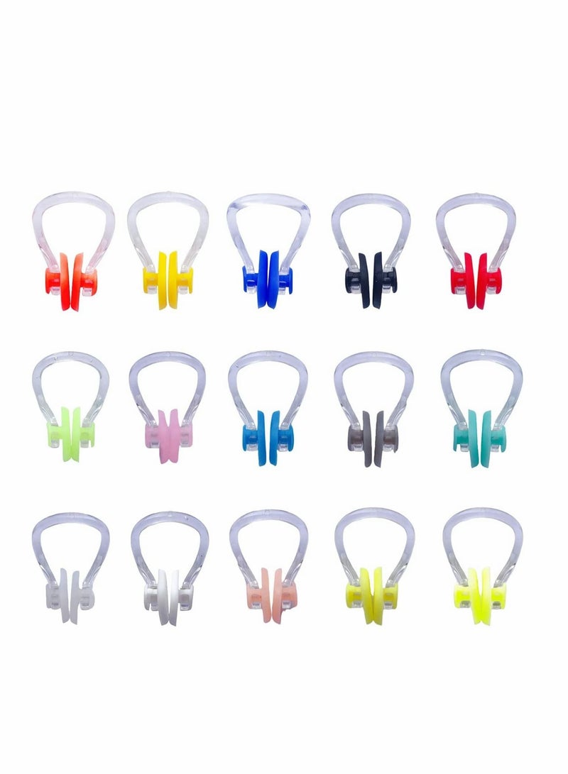 Generic Nose Clips Swimming, Waterproof Silicone Nose Plugs Kids Swimming Nose Clip for Beginners Men Women Adult Children, Swim Nose Training Protector for Swimming Free Diving, 15 Colors - Image 1