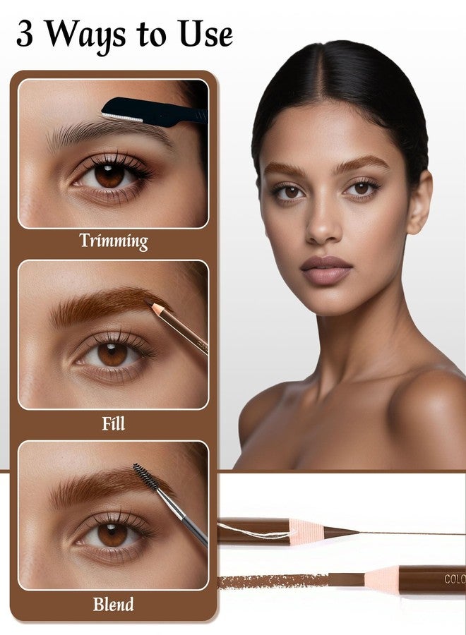 SUMEITANG 12 Piece Light Brown Waterproof Eyebrow Pencils for Women w/Microblading Eyebrow Pencil & Brow Trimming Supplies Kit Permanent Eye Brow Liners For Salon-Quality Shaping & Filling Of Marks - Image 5