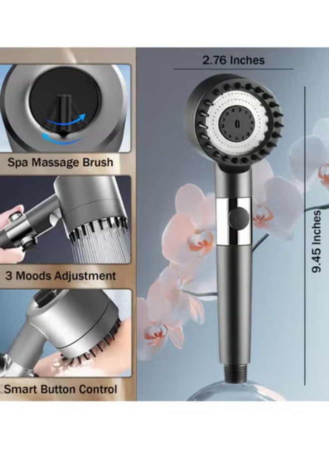 Shower Head with Handheld, High Flow Even with Low Water Pressure Flow and Multiple Spray Modes Shower Head with Filter with hose 60" Bracket, Rubber Washers and extra 3 Cotton Filters - Image 4
