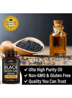 New Age NEW AGE Black Seed Oil Softgel Capsules - Premium Cold-Pressed Nigella Sativa Producing Pure Black Cumin Seed Oil - Non-GMO & Vegetarian (120 Softgels)  - Image 5