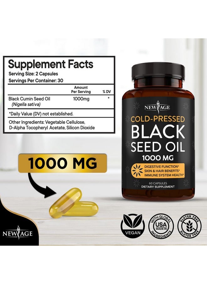 NEW AGE Black Seed Oil Softgel Capsules - Premium Cold-Pressed Nigella Sativa Producing Pure Black Cumin Seed Oil - Non-GMO & Vegetarian (120 Softgels) - pzsku/ZB80BFC22F8E4A72265ADZ/45/_/1739864098/265a14e2-c8ea-44c0-a603-6488f82810d8