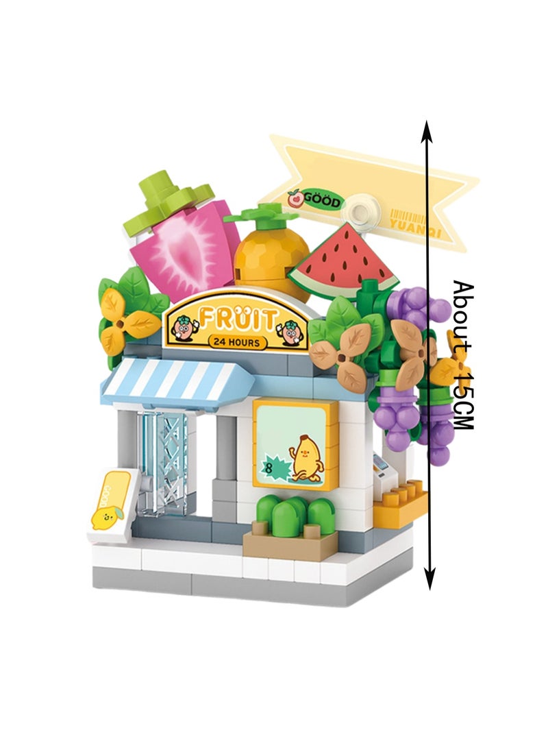 Fresh Fruit Shop 120pcs, Street View House Set Building Block Toys, Educational Assembly Model Gift For Children - Image 2