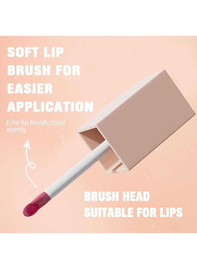 HelloKiss Lip Gloss- Hydrating Lip Gloss, High Moisturizing Oil Tint with Hyaluronic Acid, High Shine for Plumper Looking Lips #05 Petal - Image 5