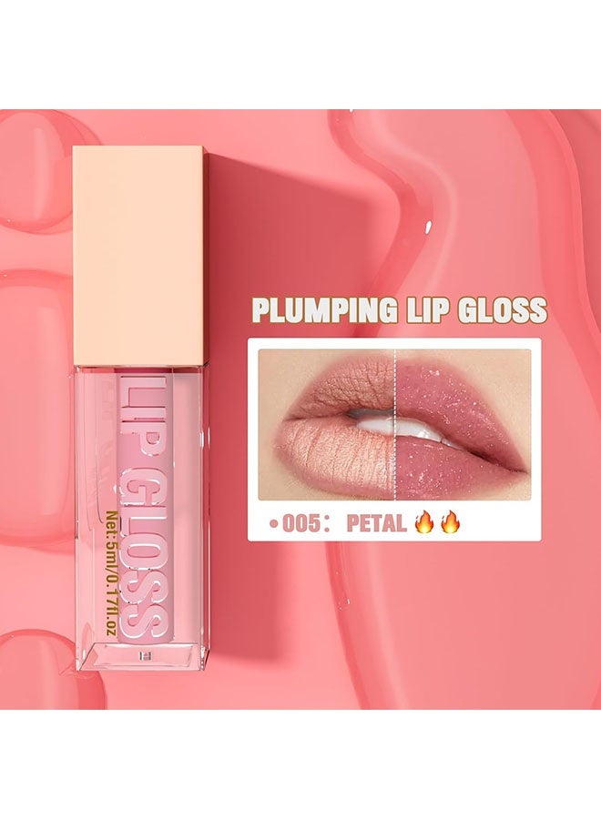 HelloKiss Lip Gloss- Hydrating Lip Gloss, High Moisturizing Oil Tint with Hyaluronic Acid, High Shine for Plumper Looking Lips #05 Petal - Image 3