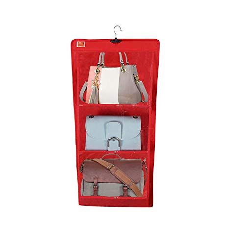 KANUSHI Industries® Large Purse Organizer for Ladies Handbag/Purse Hanger for Wardrobe (Color - Red) - Image 5