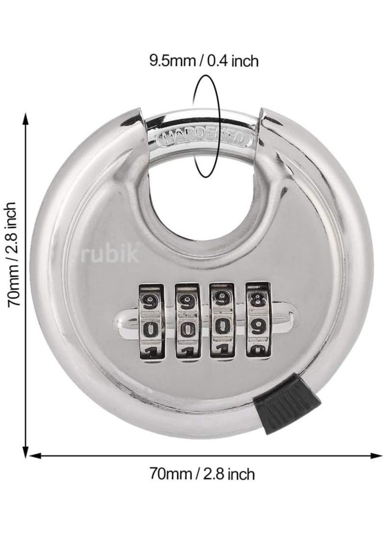 Rubik 4-Digits Combination Padlock, Alloy Steel Security Lock for School, Gym, Toolbox, Closet, Wardrobe, Gate, Cabinet (2 Pack)  - Image 5