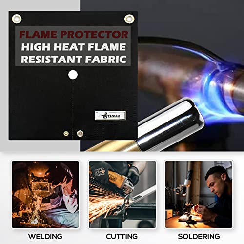 FLASLD Welding Blanket & Heat Shield Mat for Soldering Copper Pipe, 12''x12'' Flame Protector Pad Plumbing Hole Propane Torch (1 Pack) - Image 2