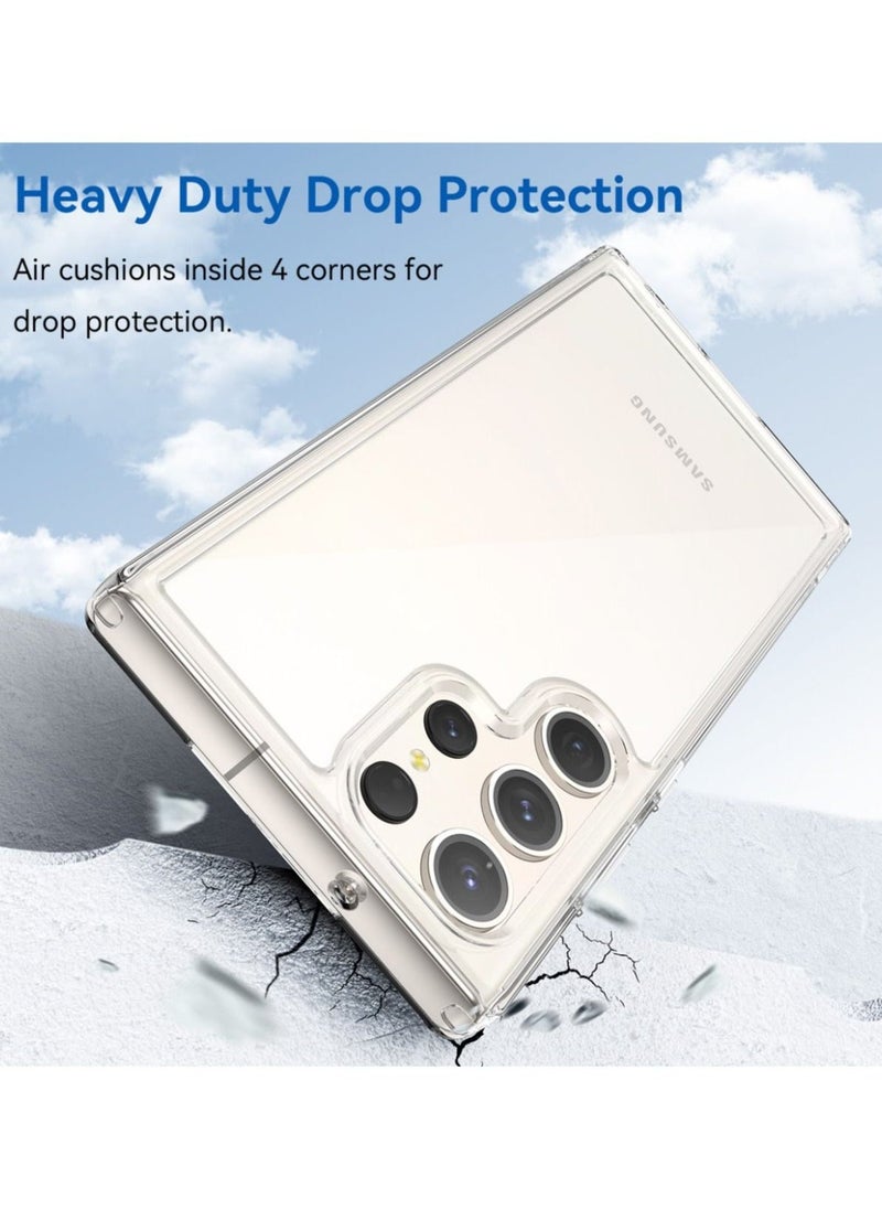 Raxoom Shockproof Slim Lightweight Crystal Hybrid Bumper Clear Case for Samsung Galaxy S23 Ultra - Image 3
