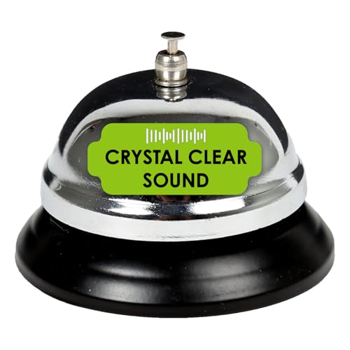 Desk Tech Classic Chrome Desk Bell, Chrome Silver Finish with Black Plastic Base, Perfect for Reception, Office, Classroom, Restaurant Waiting Area, and Service Counter, 3.5" D x 3" H - Image 1