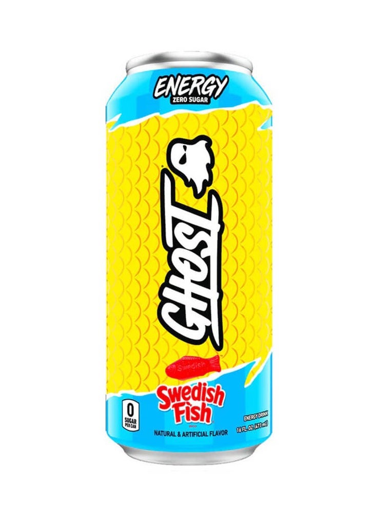 Ghost Energy Zero Sugar Sour Patch Kids, Swedish Fish, 473ml  - Image 1