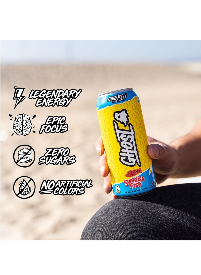 Ghost Energy Zero Sugar Sour Patch Kids, Swedish Fish, 473ml  - Image 2