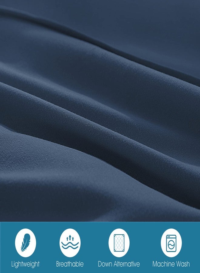 BYSURE 3 Pieces Queen Comforter Set(Navy Blue), Lightweight Bedding Set with 2 Pillow Shams, Down Alternative Diamond Stitched Bedding Comforter for All Season - Image 5