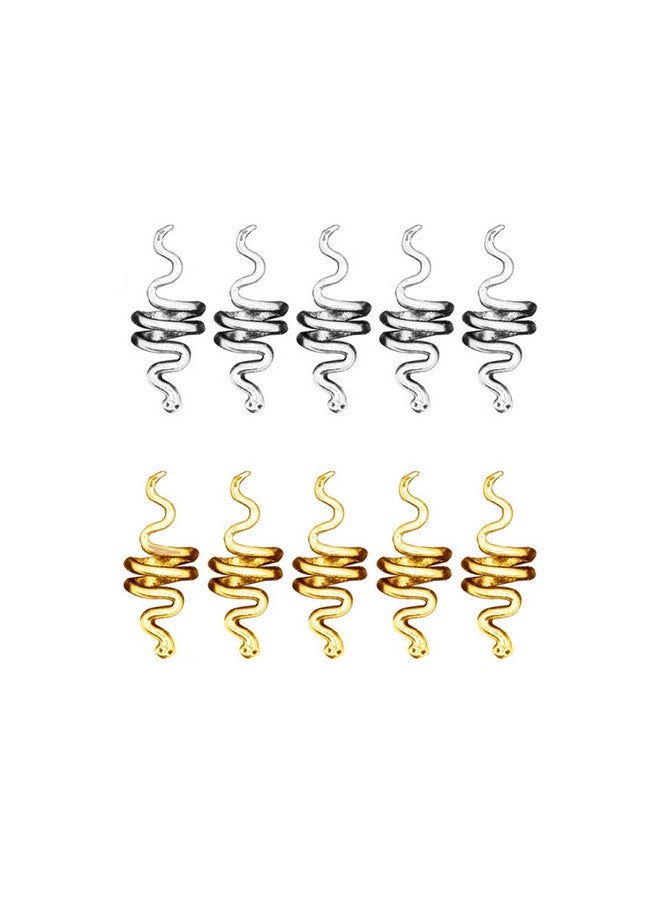 BPNHNA 18 Pcs Hair Spiral Beads Snake Braids Coil Dreadlock Metal Cuffs Loc Hair Jewelry Hair Wraps Accessory Clips Decoration - Image 3