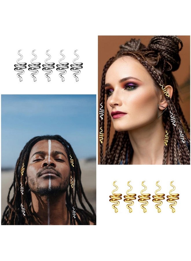 BPNHNA 18 Pcs Hair Spiral Beads Snake Braids Coil Dreadlock Metal Cuffs Loc Hair Jewelry Hair Wraps Accessory Clips Decoration - Image 4