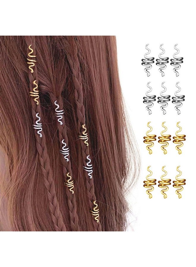 BPNHNA 18 Pcs Hair Spiral Beads Snake Braids Coil Dreadlock Metal Cuffs Loc Hair Jewelry Hair Wraps Accessory Clips Decoration - Image 2