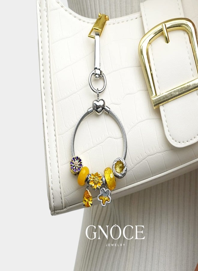 GNOCE Versatile Charm Holder & Key Chain Stainless Steel Charms Bracelet Gift For Women Wife - Image 4