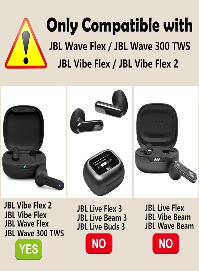 EasyBee [عبوة 2] غلاف easyBee متوافق مع غلاف شحن JBL Vibe Flex، مع 2 سلسلة مفاتيح و 2 حزام مضاد للفقد، مجموعة واقية رقيقة للغاية من السيليكون السائل الناعم - أسود وأزرق - Image 2