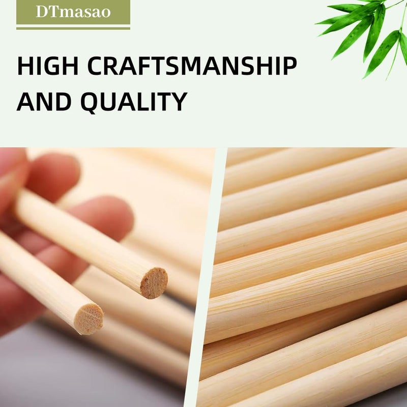 Dtmasao 1/4 x 12 Inch 25 PCS Dowel Rods Wood Sticks Wooden Dowel Rods - Unfinished Bamboo Sticks - for Crafts and DIYers - Image 4